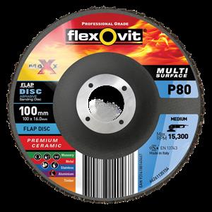Flexovit 100 x 16mm P80 Maxx Abrasive Flap Disc