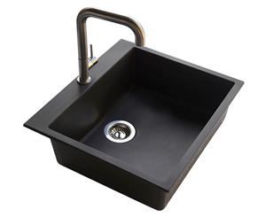 Fluso 57x50cm Granite Laundry Trough/Kitchen Sink + Tap Hole