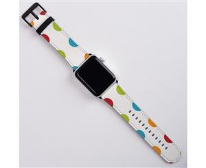For Apple Watch Band (38mm) Series 1 2 3 & 4 Leather Strap Dot Multicolours