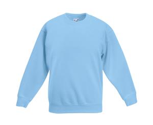 Fruit Of The Loom Childrens Unisex Set In Sleeve Sweatshirt (Sky Blue) - BC1366