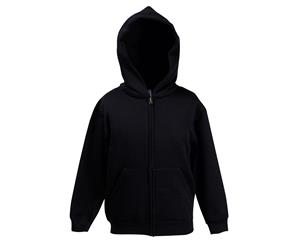 Fruit Of The Loom Childrens/Kids Unisex Hooded Sweatshirt Jacket (Black) - BC1368