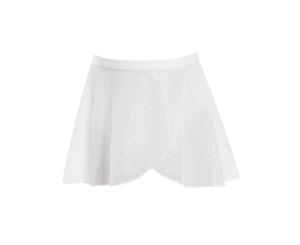 Glitter Wrap Skirt - Child - White