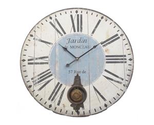 Heaven Sends Wood Pendulum Clock With Roman Numerals (White/Black) - GG2494