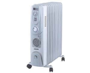 Heller 2400W Electric Portable 11 Fin Oil Heater/Column w/ Timer/Fan/3 Heating