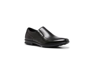 Hush Puppies Callan Men's Leather Shoes Extra Wide Slip On - Black