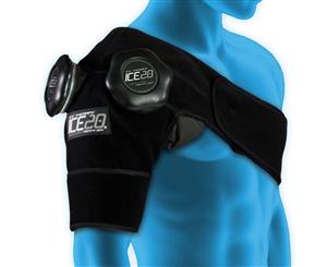 Ice20 Ice Therapy Double Shoulder Cold Compression Wrap Pain Relief w/ Strap/Bag