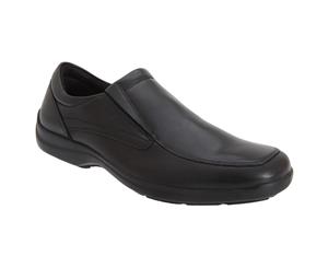 Imac Mens Twin Gusset Casual Leather Shoes (Black) - DF613