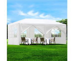 Instahut 3x6M Gazebo 6 Panel Party Wedding Marquee Event Tent Shade Canopy Camping White Fiesta