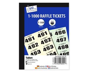 Just Stationery Cloak Room Raffle Tickets 1-1000 (Pack Of 12) (Multicoloured) - SG13699