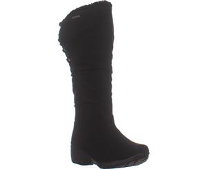 Khombu Rose Zip Up Mid Calf Boots Black
