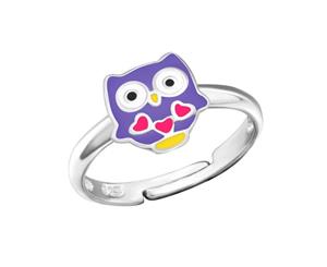 Kid's Sterling Silver Flower Owl Ring