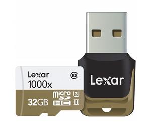 Lexar Professional 1000x 32GB microSDXC UHS-II Card 150MB/s with USB 3.0 Reader LSDMI32GCBAP1000R