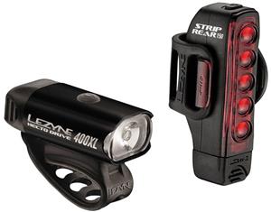 Lezyne Hecto Drive 400XL/Strip Drive USB LED 400/150lm Bike Light Set Black