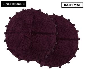 Linen House Tobago Round Bath Mat 2-Pack - Aubergine