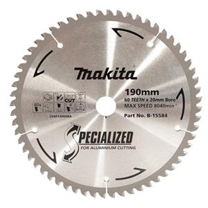 Makita 190mm 60T TCT Circular Saw Blade for Aluminium Cutting - SPECIALIZED