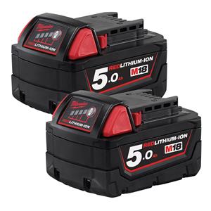 Milwaukee 18V 5.0Ah Red Lithium-Ion Dual Battery Pack M18B52