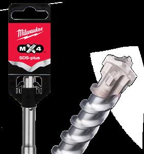 Milwaukee 25 x 250mm SDS+ TCT Hammer Drill Bit 4-Cutter MX4 4932399333