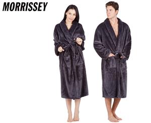 Morrissey Unisex Microplush Bath Robe Bathrobe- Dark Coal
