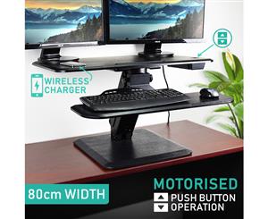 Motorised Height Adjustable Sit Stand Up Desk Riser. Electric Standing Desktop