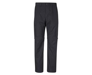 Mountain Warehouse Mens Trek Convertible Trousers w/ Quick Drying Fabric - Black