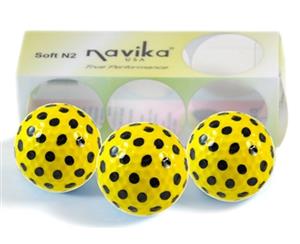 Navika Polka Pack Of 3 Golf Balls Yellow/Black