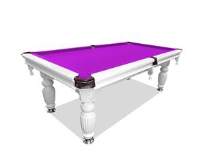 New! 8FT White Slate Pool/ Snooker / Billiard Table Purple Felt
