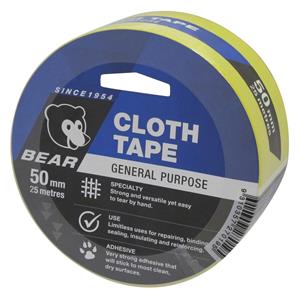 Norton Bear 50mm x 25m Yellow Cloth Tape
