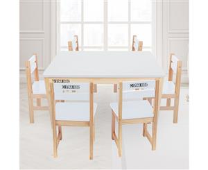 Nu Elwood Rectangle Table & 6 Chairs Set - White