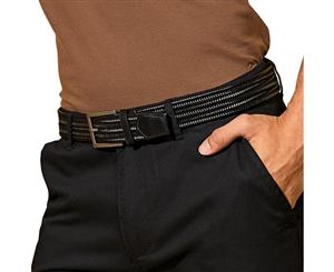 Outdoor Look Mens Leather Adjustable Braid Belt - Black
