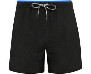 Outdoor Look Mens Sparky Contrast Elasticated Swim Shorts - Black/Royal