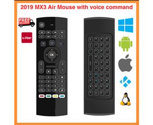 OzTeck MX3 Wireless Air Mouse Backlit Google Voice Assistant TV PC Kodi PS4 Xbox Android Mac