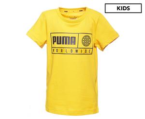 Puma Boys' Alpha Graphic Tee / T-Shirt / Tshirt - Sulphur