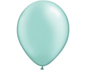 Qualatex 11 Inch Round Plain Latex Balloons (100 Pack) (Pearl Mint) - SG4586