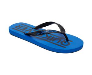 Quiksilver Mens Java Wordmark Toe Point Flip Flop Summer Sandals - Black/Blue/Black