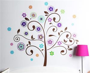 Retro Flower Tree Wall Decal/Sticker