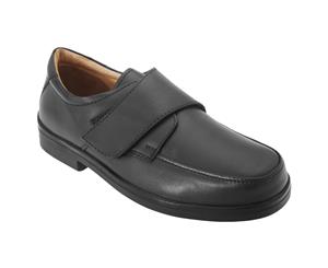 Roamers Mens Extra Wide Fitting Touch Fastening Casual Shoes (Black) - DF123
