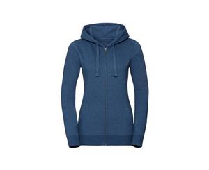 Russell Womens/Ladies Authentic Melange Zipped Hood Sweatshirt (Ocean Melange) - RW7105