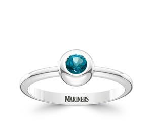 Seattle Mariners Topaz Ring For Women In Sterling Silver Design by BIXLER - Sterling Silver