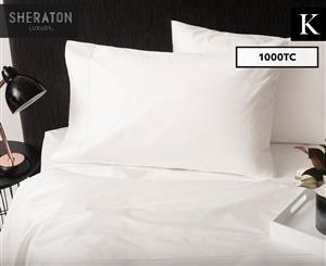 Sheraton Luxury 1000TC 100% Cotton King Bed Sheet Set - White