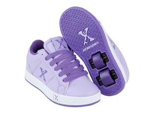 Sidewalk Sport Kids Lane Girls Wheeled Skate Lace Up Padded Collar Shoes - Lilac/Purple