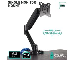 Single Arm Desk Mount Monitor HD LCD Stand Display Screen TV Gas Strut VESA