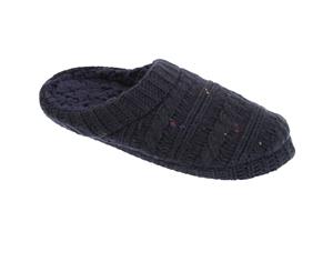 Slumberzzz Mens Knitted Speckle Slipper Shoes (Navy) - SL598