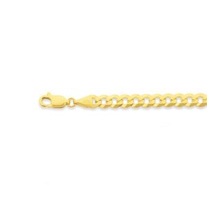 Solid 9ct Gold 19cm Flat Curb Bracelet