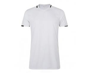 Sols Mens Classico Contrast Short Sleeve Football T-Shirt (White/Black) - PC2787