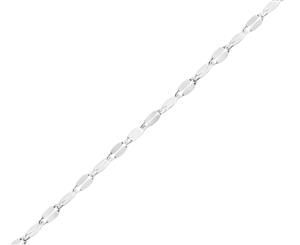 Sterling Silver 23cm Silver Fancy-Cable Chain Anklet