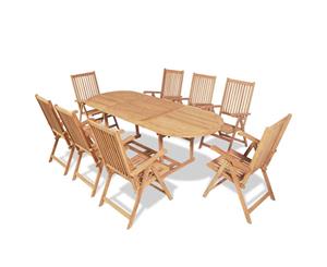 Teak Outdoor Dining Set 9 Piece Garden Patio Furniture Table Chairs