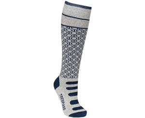 Trespass Girls & Boys Concave Supportive Snowsport 2 Pack Skiing Socks - Grey Marl/Navy