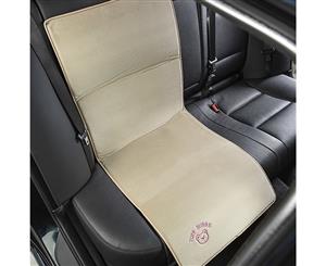 Tuff Bubbs Car Seat Protector - Beige with Pink Bear Logo