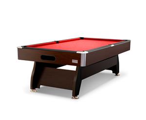 Walnut 8FT Red Modern Design Pool Snooker Billiard Table Free Accessories Pack