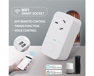 Wifi Wireless Smart Power Plug Socket Remote Switch TWO USB ALEXA GOOGLE ECHO